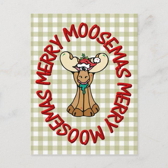 Cartão Postal De Festividades alce de moosemas de feliz (Frente)