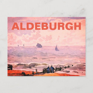 Cartão Postal De Festividades Aldeburgh, Suffolk - Pink Sunset Beach