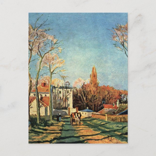 Cartão Postal De Festividades Aldeia de Entrada Camille Pissarro de Voisins (Frente)