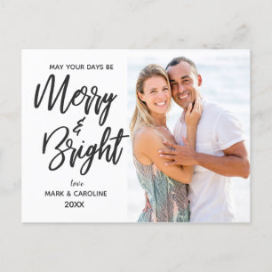 Cartão Postal De Festividades Alegre e Brilhante Foto de Primeiro Natal Elegante