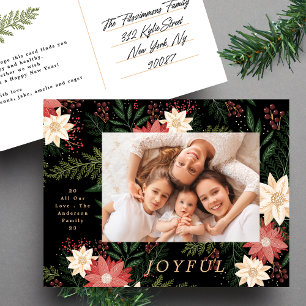 Cartão Postal De Festividades Alegre Elegância Natalina Poinsettia Esplendor