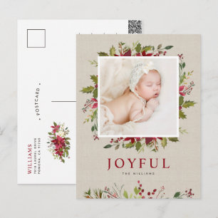 Cartão Postal De Festividades Alegre Verdejante Foto de Natal