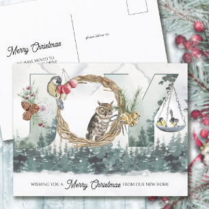 Cartão Postal De Festividades Alegria da mudança de endereço da Floresta da Nova