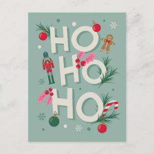 Cartão Postal De Festividades Alegria de Férias Ho Ho Ho