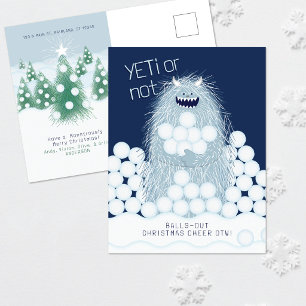 Cartão Postal De Festividades Alegria de Natal sem Limites com Yeti