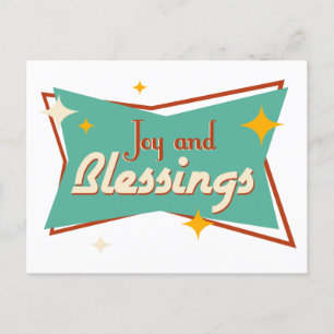 Cartão Postal De Festividades Alegria e Bênçãos
