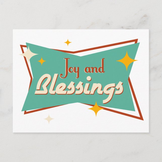 Cartão Postal De Festividades Alegria e Bênçãos (Frente)