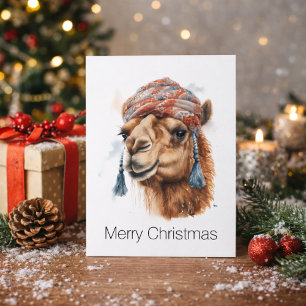 Cartão Postal De Festividades Alegria no Natal no Deserto, personalizado