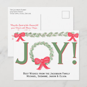 Cartão Postal De Festividades Alegria! Soleira e Garland com Arcos