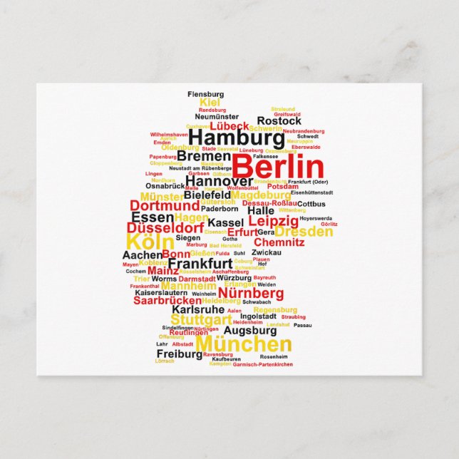 Cartão Postal De Festividades Alemanha Mapa Silhouette Towette Flag Berlin Tr (Frente)