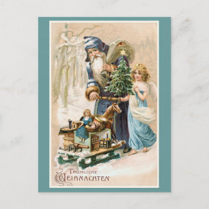 Cartão Postal De Festividades Alemão do vintage de Frohliche Weihnachten