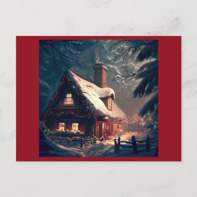 Cartão Postal De Festividades Algodão Natal 2 (Frente)