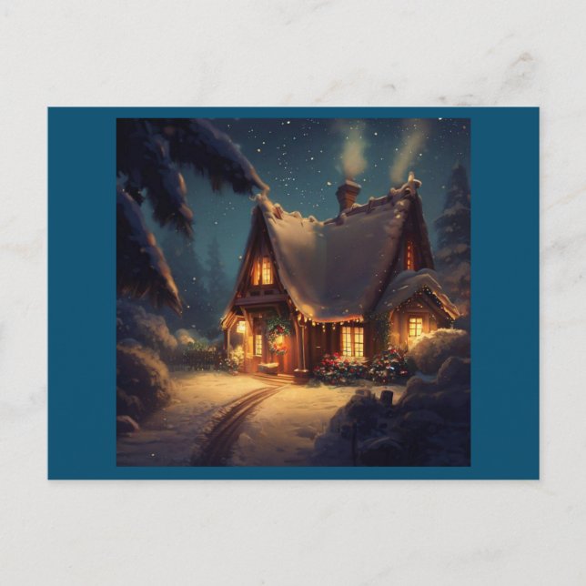 Cartão Postal De Festividades Algodão Natal 4 (Frente)