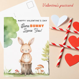 Cartão Postal De Festividades Algum BUNNY te ama! Feliz dia de os namorados para
