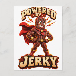 Cartão Postal De Festividades Alimentado pelo Jerky Super-herói