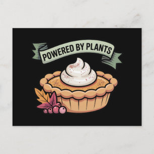 Cartão Postal De Festividades Alimentado por Plantas Pumpkin Pie Vegan Ação de G