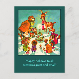 Cartão Postal De Festividades All Creatures Great and Small Holiday Cards