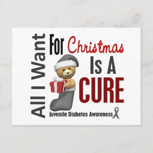 Cartão Postal De Festividades All I Want For Christmas Juvenile Diabetes