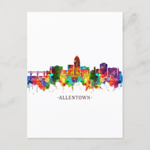 Cartão Postal De Festividades Allentown Pennsylvania Skyline