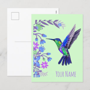 Cartão Postal De Festividades Almofadas de aves Design de beija-flores