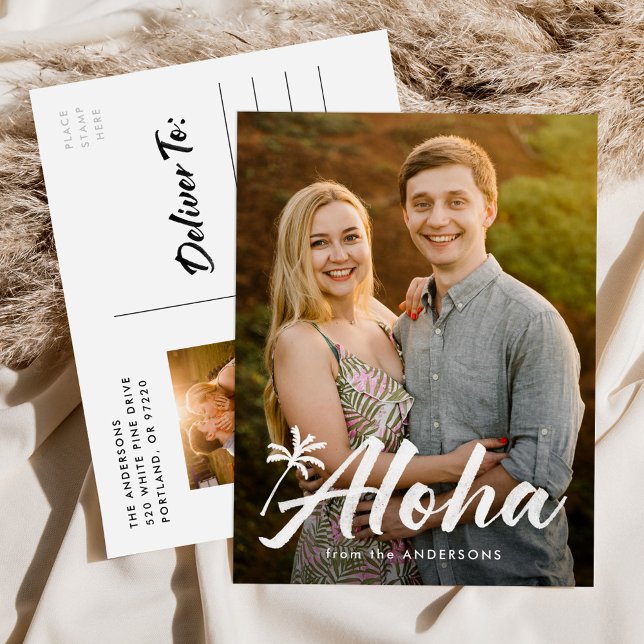 Cartão Postal De Festividades Aloha Palm Tree 2 Foto (Criador carregado)