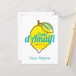 Cartão Postal De Festividades Amalfi Coast Lemon Italy Vintage Costa d'Amalfi