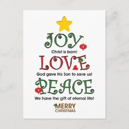 Cartão Postal De Festividades Amar e Paz no Natal cristão
