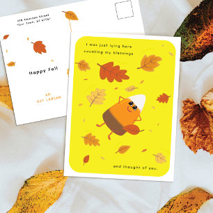 Cartão Postal De Festividades Amarelo Chocolate Candy Corn Dia de Ação de Gr
