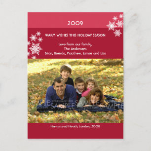 Cartão Postal De Festividades Amaryllis Snowflakes: Cartão-postal de Natal