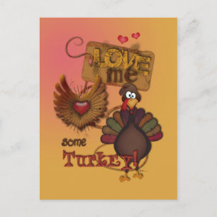Cartão Postal De Festividades Ame-Me Um Cartão-Postal De Ação De Graças Da Turqu