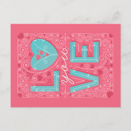 Cartão Postal De Festividades AME O/cartão do dia dos namorados