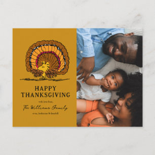 Cartão Postal De Festividades Amendoins Ação de Graças Feliz Woodstock Turquia