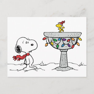 Cartão Postal De Festividades Amendoins   Banheira Congelada do Snoopy & Woodsto