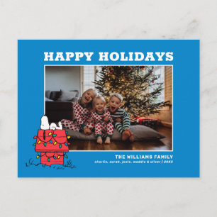 Cartão Postal De Festividades Amendoins   Casa do Snoopy com Luzes