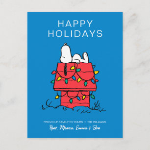Cartão Postal De Festividades Amendoins   Casa do Snoopy com Luzes