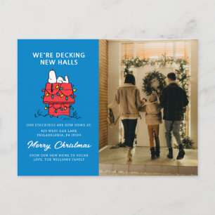 Cartão Postal De Festividades Amendoins   Casa do Snoopy com Luzes