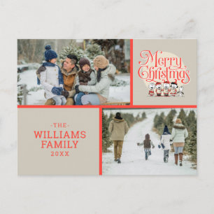 Cartão Postal De Festividades Amendoins Feliz Foto do Coro de Férias de Natal