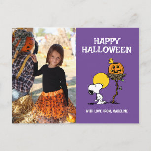 Cartão Postal De Festividades Amendoins   Feliz Halloween Snoopy & Woodstock