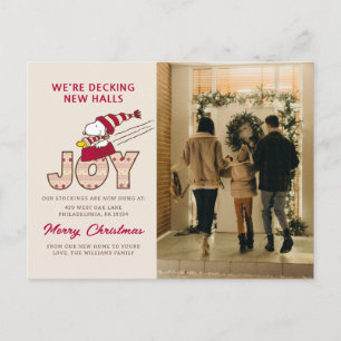 Cartão Postal De Festividades Amendoins Passeio De Snoopy & Woodstock Joy