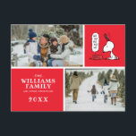 Cartão Postal De Festividades Amendoins | Prato de comida Ho Ho Ho do Snoopy<br><div class="desc">Snoopy é um lindo beagle da história em quadrinhos Peanuts de Charles Schulz. Durante o Natal,  ele frequentemente se veste de Papai Noel,  trazendo alegria e risadas para todos.</div>