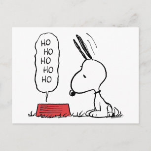 Cartão Postal De Festividades Amendoins   Prato de comida Ho Ho Ho do Snoopy