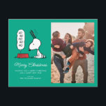 Cartão Postal De Festividades Amendoins | Prato de comida Snoopy Ho Ho Ho<br><div class="desc">Snoopy é um lindo beagle da história em quadrinhos Peanuts de Charles Schulz. Durante o Natal,  ele muitas vezes se veste de Papai Noel,  trazendo alegria e risadas para todos.</div>
