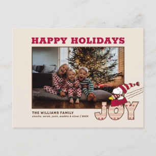 Cartão Postal De Festividades Amendoins   Snoopy e Woodstock Passeio de Trenó Al