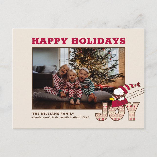 Cartão Postal De Festividades Amendoins | Snoopy & Woodstock Alegria de Passeio  (Frente)