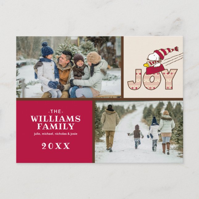 Cartão Postal De Festividades Amendoins | Snoopy & Woodstock Alegria de Passeio  (Frente)