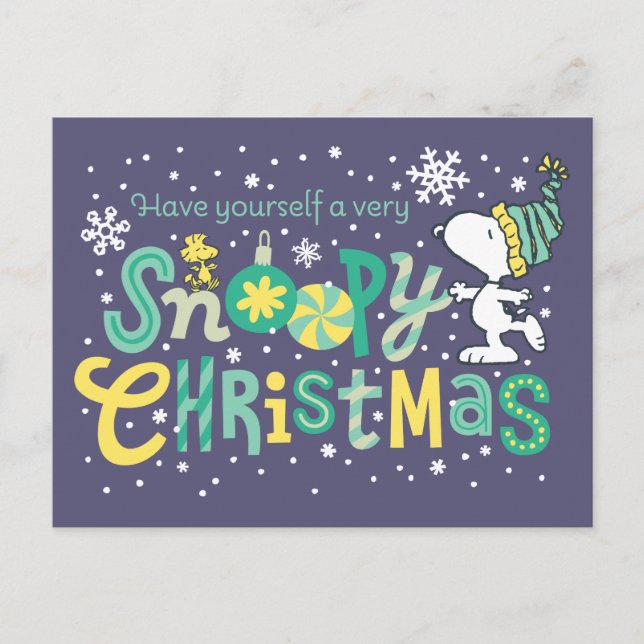 Cartão Postal De Festividades Amendoins | Tenha Um Natal Muito Esnopiante (Frente)