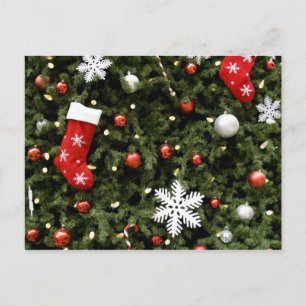 Cartão Postal De Festividades América do Norte. Condecorações de Natal na ár