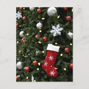 Cartão Postal De Festividades América do Norte. Condecorações de Natal na ár