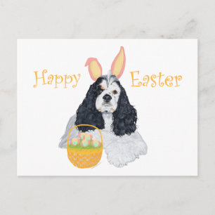 Cartão Postal De Festividades American Cocker Spaniel Páscoa