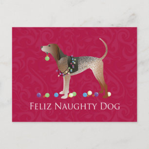 Cartão Postal De Festividades American English Coonhound Natal